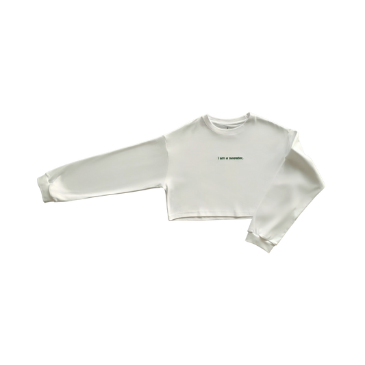 white sweater