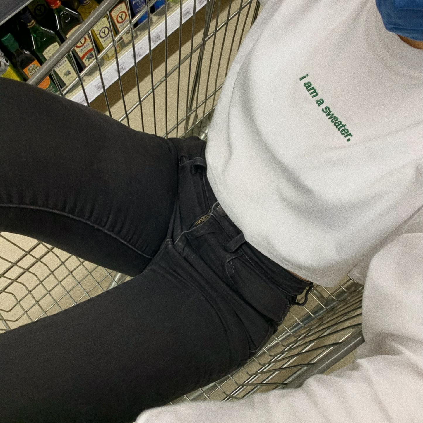 white sweater